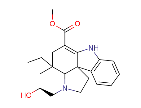 Molecular Structure of 63490-95-9 ((S)-3a-Ethyl-2-hydroxy-2,3,3a,4,6,11,12,12b-octahydro-1H-6,12a-diaza-indeno[7,1-cd]fluorene-5-carboxylic acid methyl ester)