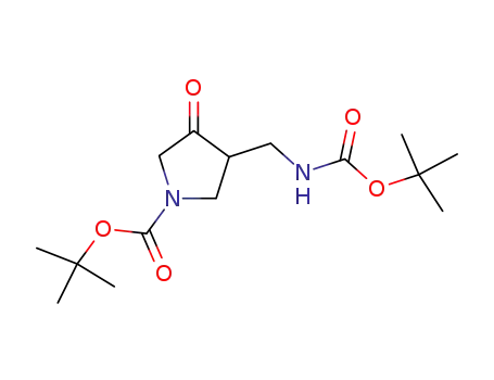Molecular Structure of 175463-35-1 (1-Pyrrolidinecarboxylic acid,
3-[[[(1,1-dimethylethoxy)carbonyl]amino]methyl]-4-oxo-,
1,1-dimethylethyl ester)
