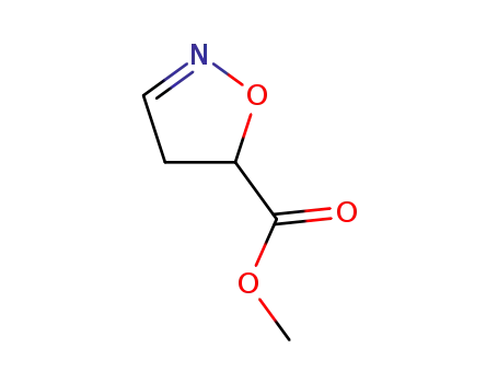 Molecular Structure of 15055-75-1 (5-Isoxazolecarboxylic acid, 4,5-dihydro-, methyl ester (9CI))