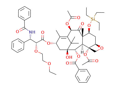 Molecular Structure of 439813-57-7 ((2'R,3'S)-2'-ethoxyethyl-7-triethylsilyl taxol)