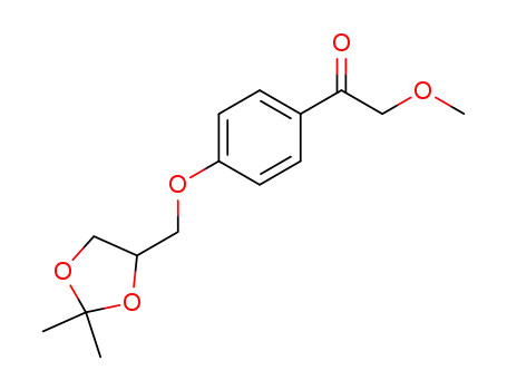 Molecular Structure of 110458-42-9 (1-[4-(2,2-Dimethyl-[1,3]dioxolan-4-ylmethoxy)-phenyl]-2-methoxy-ethanone)