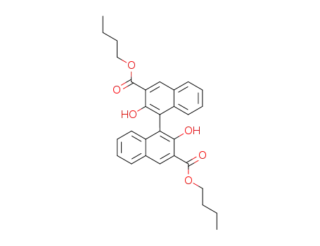 Molecular Structure of 145372-04-9 (2,2'-Dihydroxy-[1,1']binaphthalenyl-3,3'-dicarboxylic acid dibutyl ester)