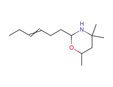 Molecular Structure of 36872-14-7 (2-hex-3-enyl-4,4,6-trimethyl-[1,3]oxazinane)