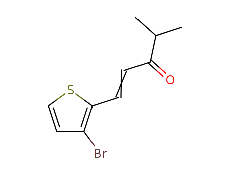 Molecular Structure of 122657-50-5 (1-(3-bromo-2-thiophenyl)-4-methyl-1E-penten-3-one)