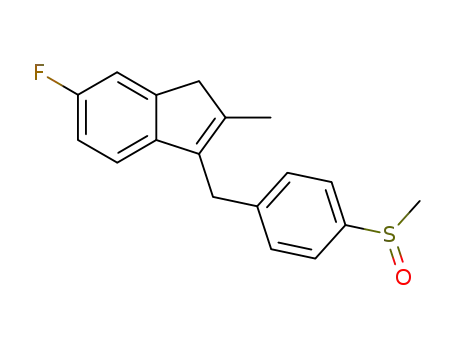 Molecular Structure of 41201-62-1 (1H-Indene, 6-fluoro-2-methyl-3-[[4-(methylsulfinyl)phenyl]methyl]-)