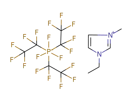 Molecular Structure of 377739-43-0 (1-ethyl-3-methyl-imidazolium tris(pentafluoroethyl)trifluorophosphate)
