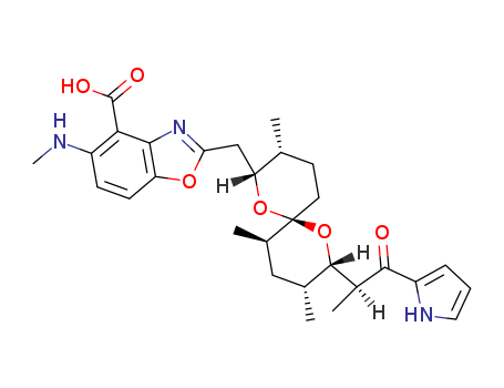 4-Benzoxazolecarboxylicacid,5-(methylamino)-2-[[(2R,3R,6S,8S,9R,11R)-3,9,11-trimethyl-8-[(1S)-1-methyl-2-oxo-2-(1H-pyrrol-2-yl)ethyl]-1,7-dioxaspiro[5.5]undec-2-yl]methyl]-(52665-69-7)