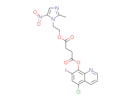 Molecular Structure of 220819-20-5 (1-(5-chloro-7-iodoquinolin-8-yl)-4-<2-(2-methyl-5-nitro-1H-imidazolyl)ethyl>butandioate)