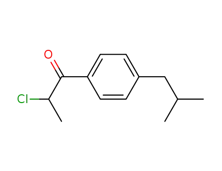 Molecular Structure of 80336-66-9 (2-CHLORO-1-(4-ISOBUTYLPHENYL)PROPAN-1-ONE)