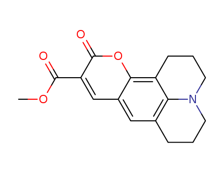 2,3,5,6-1H,4H-TETRAHYDRO-8-METHOXYCARBONYL-QUINOLIZINO- (9,9A,1-GH)COUMARIN