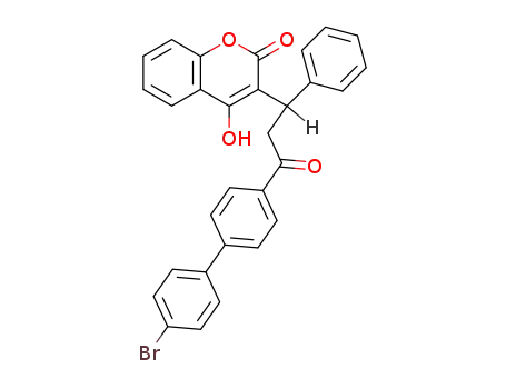 Molecular Structure of 28614-07-5 (3-[3-(4'-bromo[1,1'-biphenyl]-4-yl)-3-oxo-1-phenylpropyl]-4-hydroxy-2-benzopyrone)