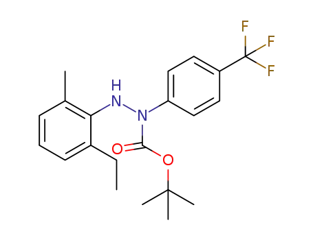 Molecular Structure of 1616514-65-8 (tert-butyl 2-(2-ethyl-6-methylphenyl)-1-(4-(trifluoromethyl)phenyl)hydrazinecarboxylate)