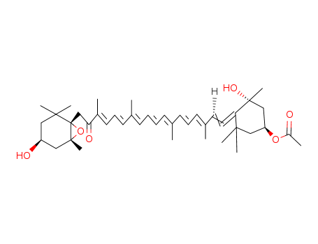 Molecular Structure of 17257-05-5 (b,b-Caroten-8(5H)-one,3'-(acetyloxy)-6',7'-didehydro-5,6-epoxy-5',6,6',7-tetrahydro-3,5'-dihydroxy-,(3S,3'S,5R,5'R,6S,6'R,cis)-)