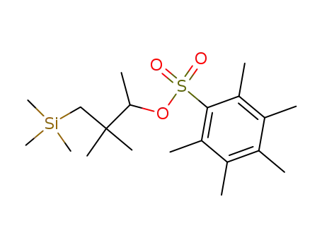 Molecular Structure of 125881-10-9 (2,3,4,5,6-Pentamethyl-benzenesulfonic acid 1,2,2-trimethyl-3-trimethylsilanyl-propyl ester)