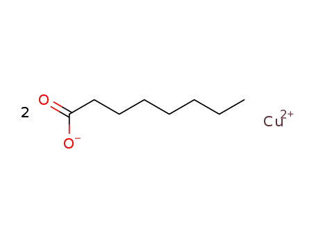 Molecular Structure of 20543-04-8 (octanoic acid, copper salt)