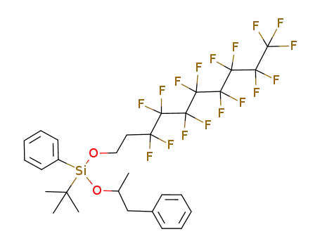 Molecular Structure of 243645-11-6 (<i>tert</i>-butyl-(3,3,4,4,5,5,6,6,7,7,8,8,9,9,10,10,10-heptadecafluoro-decyloxy)-(1-methyl-2-phenyl-ethoxy)-phenyl-silane)