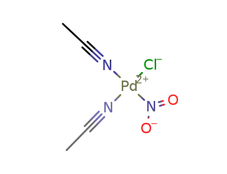 Molecular Structure of 91547-45-4 (cis-bis(acetonitrile)chloronitropalladium(II))
