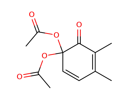 Molecular Structure of 91497-83-5 (6,6-diacetoxy-2,3-dimethyl-cyclohexa-2,4-dienone)