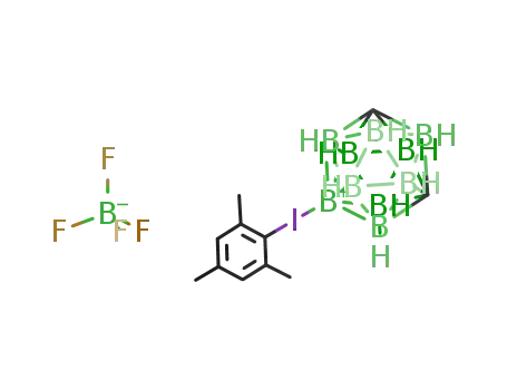 Molecular Structure of 99506-43-1 (2,4,6-trimethylphenyl(m-carboran-9-yl)iodonium tetrafluoroborate)