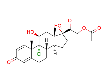 Molecular Structure of 24916-88-9 (21-acetoxy-9-chloro-11β,17-dihydroxy-pregna-1,4-diene-3,20-dione)