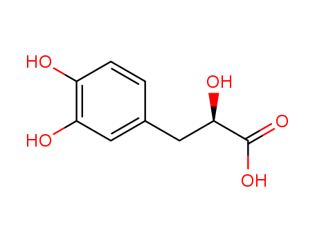 76822-21-4,Danshensu,(R)-a,3,4-Trihydroxybenzenepropanoic acid;3-(3',4'-Dihydroxyphenyl)-(2R)-lactic acid;Dan shen suan A;Salvianic acid A;