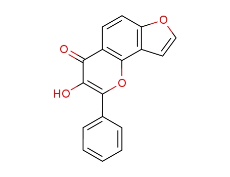 Molecular Structure of 4439-65-0 (3-Hydroxy-2-phenyl-4H-furo[2,3-h]-1-benzopyran-4-one)