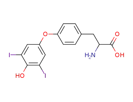 Molecular Structure of 60363-25-9 (O-(4-hydroxy-3,5-diiodophenyl)-DL-tyrosine)