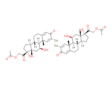 Molecular Structure of 120612-05-7 (21,21'-diacetoxy-11β,17,11'β,17'-tetrahydroxy-2,2'-diselanediyl-bis-pregna-1,4-diene-3,20-dione)