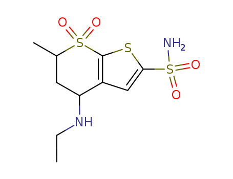 4H-Thieno[2,3-b]thiopyran-2-sulfonamide,4-(ethylamino)-5,6-dihydro-6-methyl-, 7,7-dioxide
