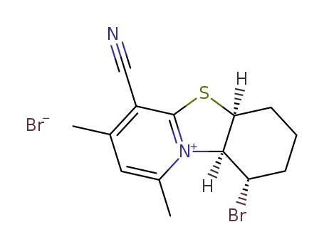 Molecular Structure of 121567-81-5 (4-bromo-6,8-dimethyl-9-cyano-4a,10a-cis-4,4a-trans-1,2,3,4,4a,10a-hexahydrobenzothiazolo<3,2-a>pyridinium bromide)