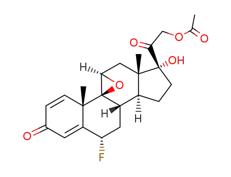 Molecular Structure of 3802-45-7 (21-acetyloxy-9β,11β-epoxy-6α-fluoro-17α-hydroxy-1,4-diene-3,20-dione)