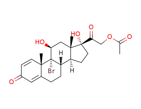 Molecular Structure of 4224-31-1 (21-acetoxy-9-bromo-11β,17-dihydroxy-pregna-1,4-diene-3,20-dione)
