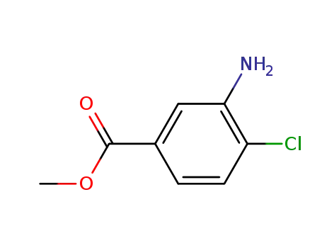 Molecular Structure of 40872-87-5 (Methyl 3-amino-4-chlorobenzoate)