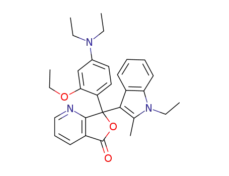 Molecular Structure of 69898-40-4 (7-[4-(diethylamino)-2-ethoxyphenyl]-7-(1-ethyl-2-methyl-1H-indol-3-yl)furo[3,4-b]pyridin-5(7H)-one)