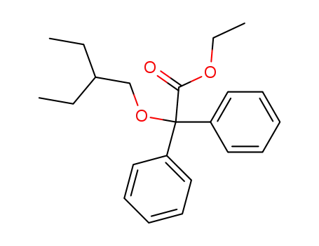 Molecular Structure of 117545-06-9 (2-(2-Ethylbutoxy)diphenylessigsaureethylester)