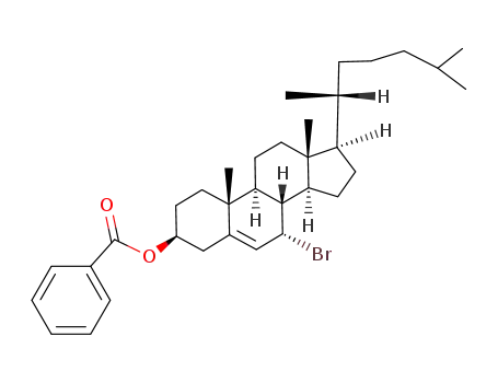 Molecular Structure of 26048-46-4 (7α-bromocholest-5-en-3β-ol benzoate)