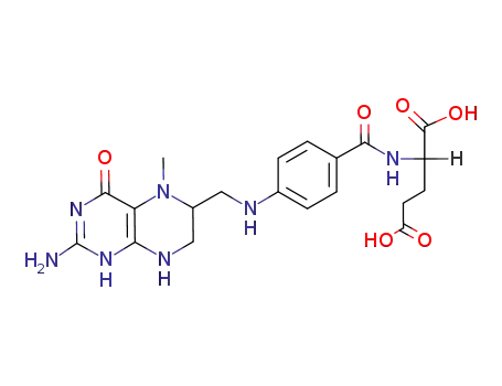 Molecular Structure of 39605-23-7 (Glutamic acid,
N-[4-[[(2-amino-1,4,5,6,7,8-hexahydro-5-methyl-4-oxo-6-pteridinyl)meth
yl]amino]benzoyl]-)