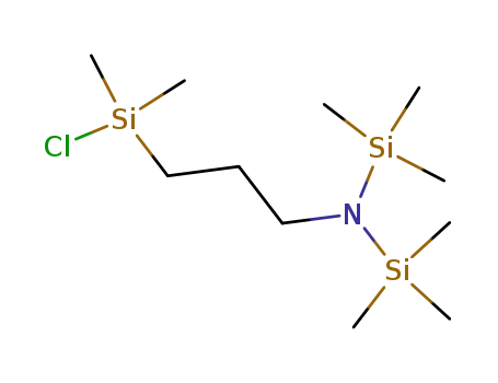 Molecular Structure of 124774-86-3 (Silanamine,
N-[3-(chlorodimethylsilyl)propyl]-1,1,1-trimethyl-N-(trimethylsilyl)-)