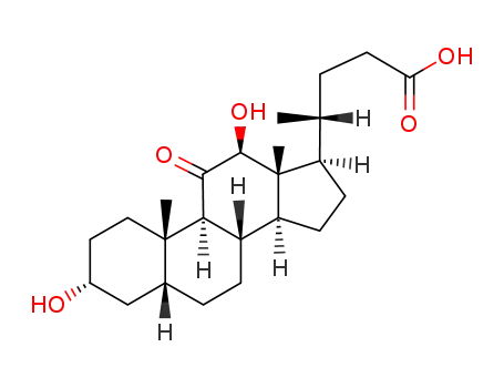 Molecular Structure of 15173-30-5 ((3alpha,5beta,12beta)-3,12-dihydroxy-11-oxocholan-24-oic acid)