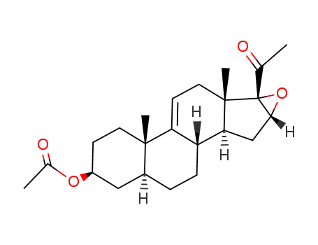 Molecular Structure of 113926-56-0 (3β-acetoxy-16α,17α-epoxy-5α-pregn-9(11)-en-20-one)