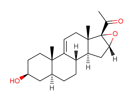 Molecular Structure of 884488-47-5 (16α,17α-epoxy-3β-hydroxy-5α-pregn-9(11)-en-20-one)