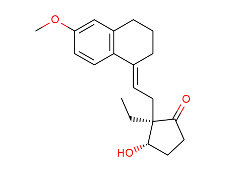 Cyclopentanone,2-[2-(3,4-dihydro-6-methoxy-1(2H)-naphthalenylidene)ethyl]-2-ethyl-3-hydroxy-,[2R-[2a(E),3b]]- (9CI)