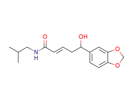 Molecular Structure of 76757-43-2 ((E)-5-Benzo[1,3]dioxol-5-yl-5-hydroxy-pent-2-enoic acid isobutyl-amide)
