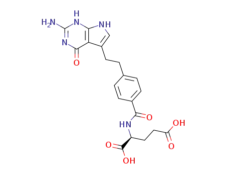 Molecular Structure of 137281-23-3 (N-[4-[2-(2-Amino-4,7-dihydro-4-oxo-1H-pyrrolo[2,3-d]pyrimidin-5-yl)ethyl]benzoyl]-L-glutamic acid disodium salt)