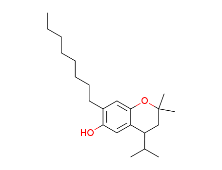 24700-85-4,3,4-dihydro-4-isopropyl-2,2-dimethyl-7-octyl-2H-1-benzopyran-6-ol,6-Chromanol,4-isopropyl-2,2-dimethyl-7-octyl- (8CI); 6-Hydroxy-4-isopropyl-2,2-dimethyl-7-octylchroman