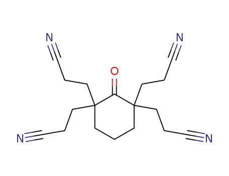 Molecular Structure of 5883-05-6 (2-oxo-cyclohexane-1,1,3,3-tetrapropionitrile)