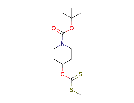 Molecular Structure of 1612172-49-2 (tert-butyl 4-(((methylthio)carbonothioyl)oxy)piperidine-1-carboxylate)