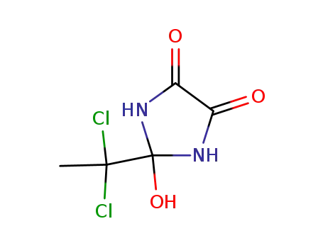 Molecular Structure of 63612-32-8 (4,5-Imidazolidinedione, 2-(1,1-dichloroethyl)-2-hydroxy-)