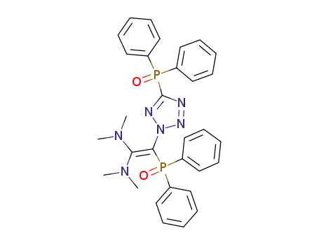Molecular Structure of 97513-13-8 (<2-<2,2-Bis(dimethylamino)-1-(diphenylphosphoryl)vinyl>-2H-tetrazol-5-yl>diphenylphosphanoxid)