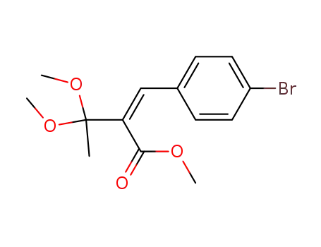 Molecular Structure of 123207-11-4 (2-[1-(4-Bromo-phenyl)-meth-(Z)-ylidene]-3,3-dimethoxy-butyric acid methyl ester)